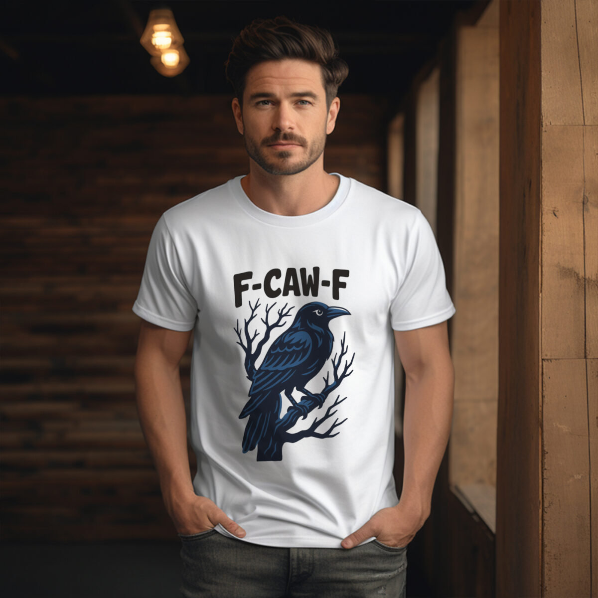 Funny Crow Shirt F Caw F Black Bird Halloween Tee