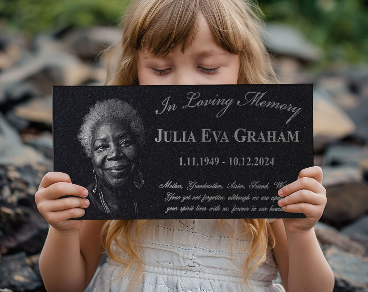 Photo Custom Memorial Stone - In Loving Memory, Personalized Grave Garden Plaque