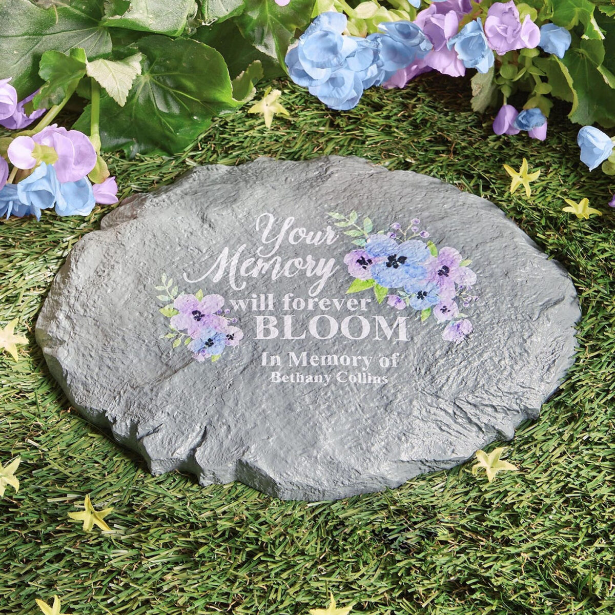 Personalized Memorial Garden Stone - Memories Bloomed - Condolences Gift - Memorial Gift - Sympathy Gift - Customize with Message