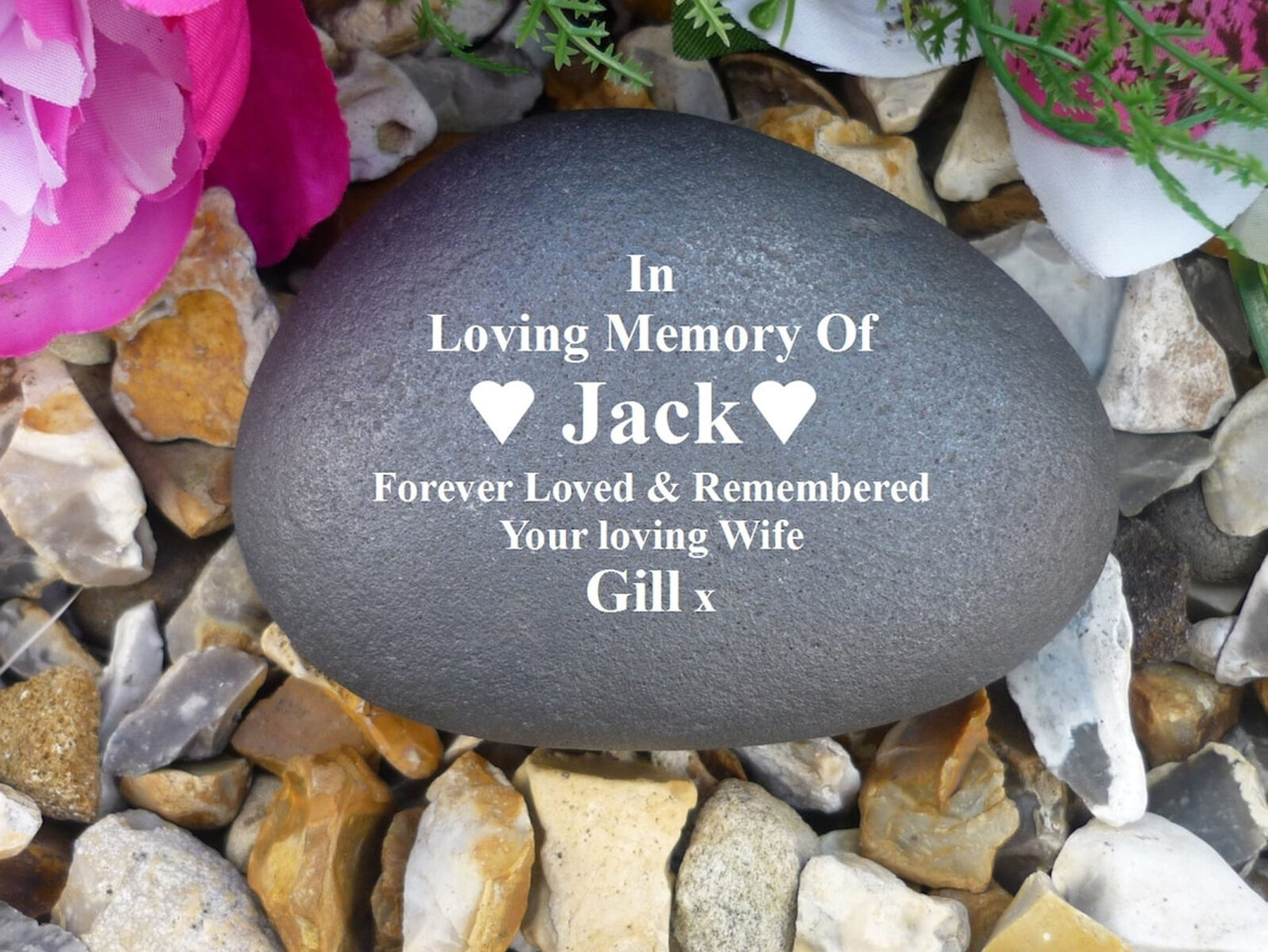 Personalized Pebble (Stone Effect) - Memorial - Weatherproof - Personalized - Various Designs