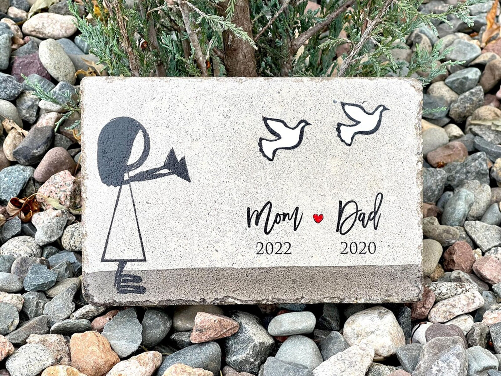 Concrete Memorial Stone. Bookend. Garden decor. Rustic tumbled concrete