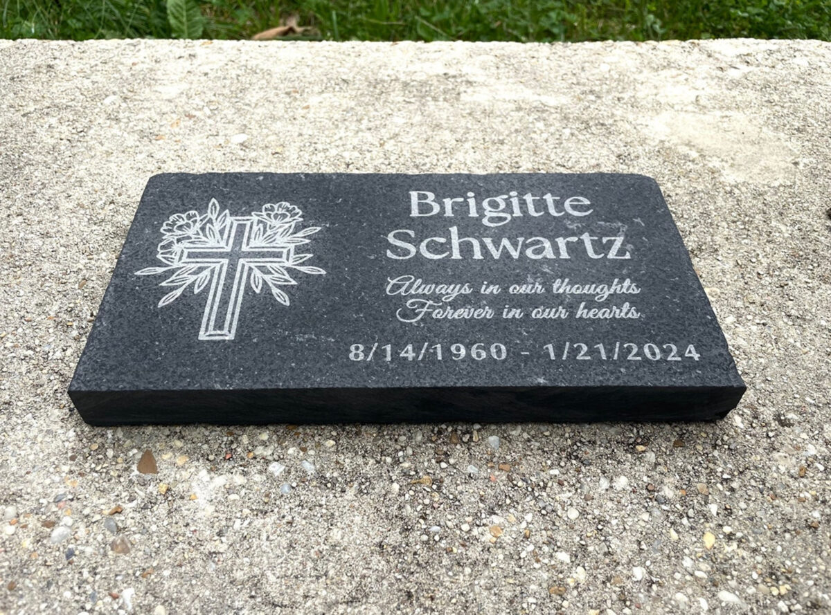 Custom Memorial Gray Slate Thick Stone