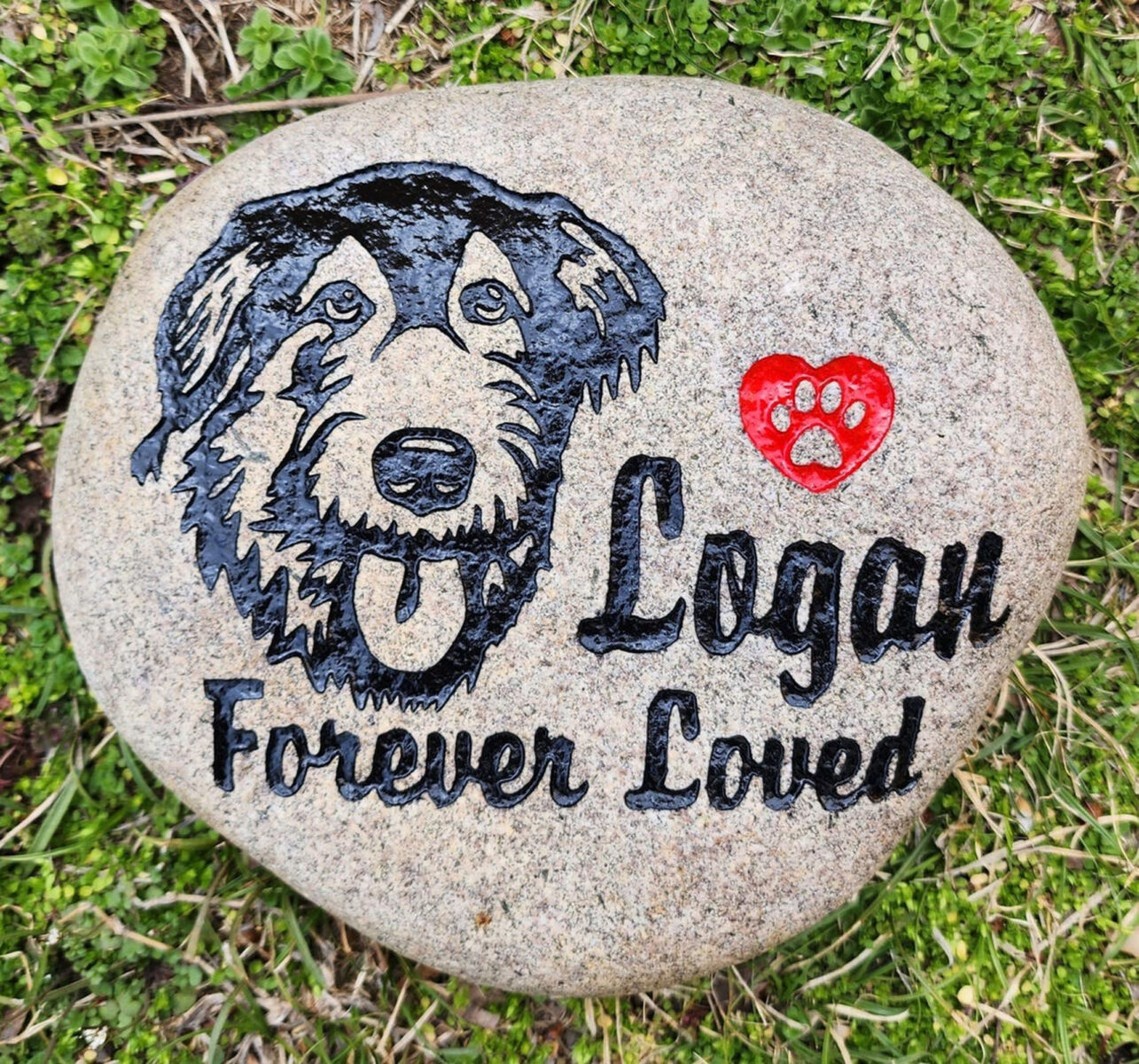 Engraved with Name Option to add Saying - Forever Loved, Date and Heart-Paw